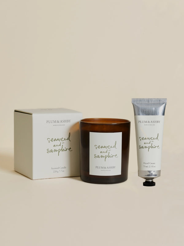 Seaweed & Samphire Hand Cream & Candle Set