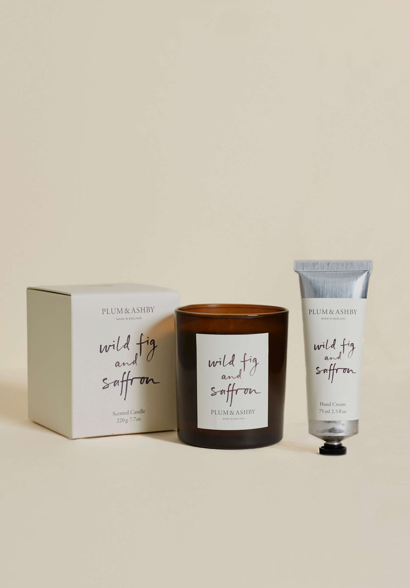 Wild Fig & Saffron Hand Cream & Candle Set