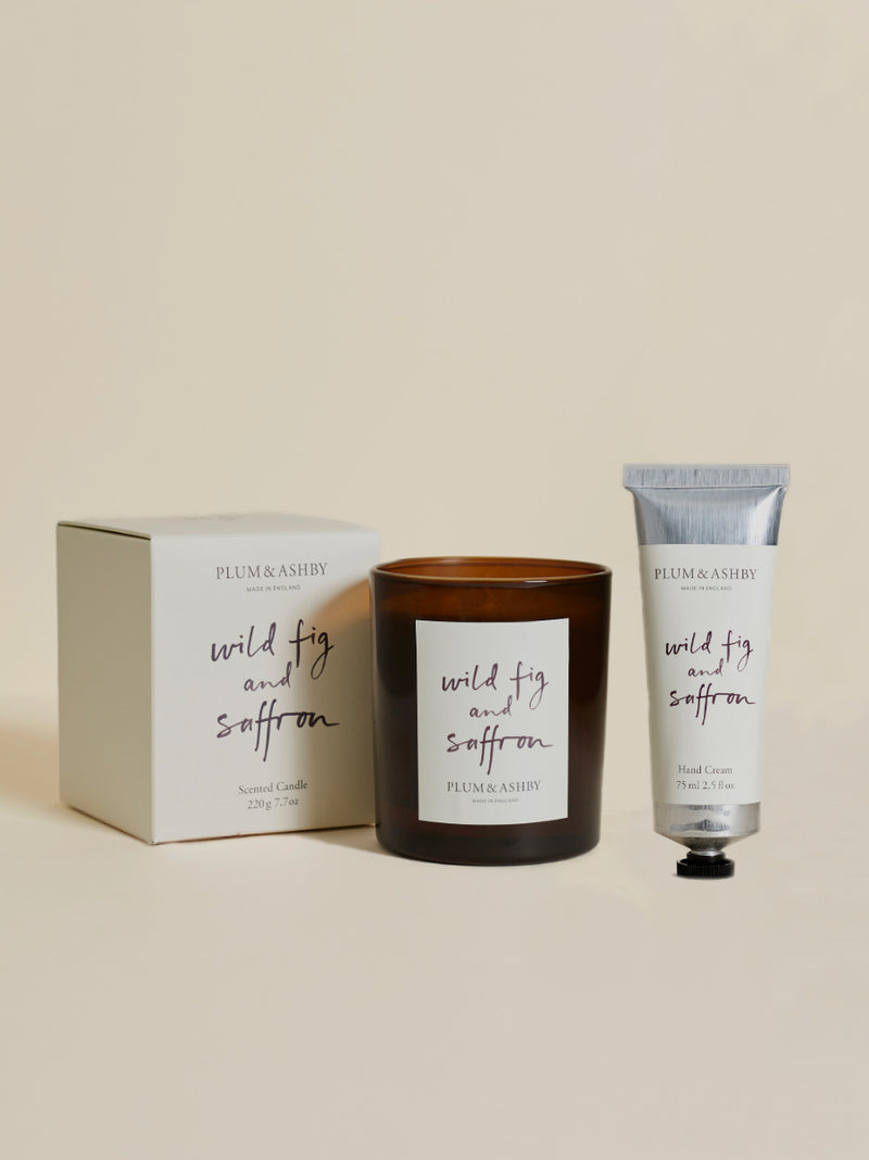 Wild Fig & Saffron Hand Cream & Candle Set