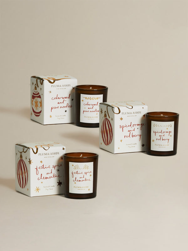 Set of 3 Individual Christmas Votives