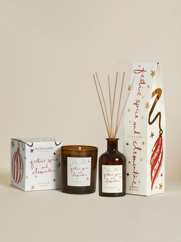 Festive Spice & Clementine Candle & Diffuser Set