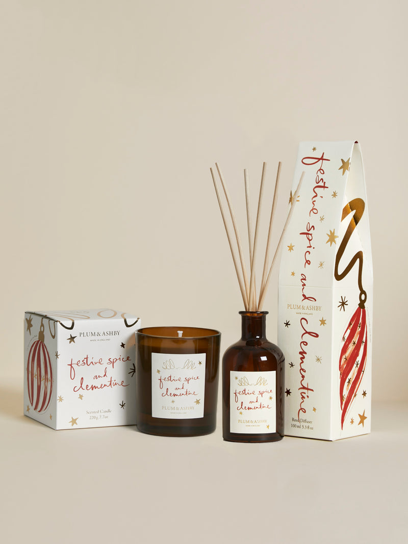 Festive Spice & Clementine Candle & Diffuser Set