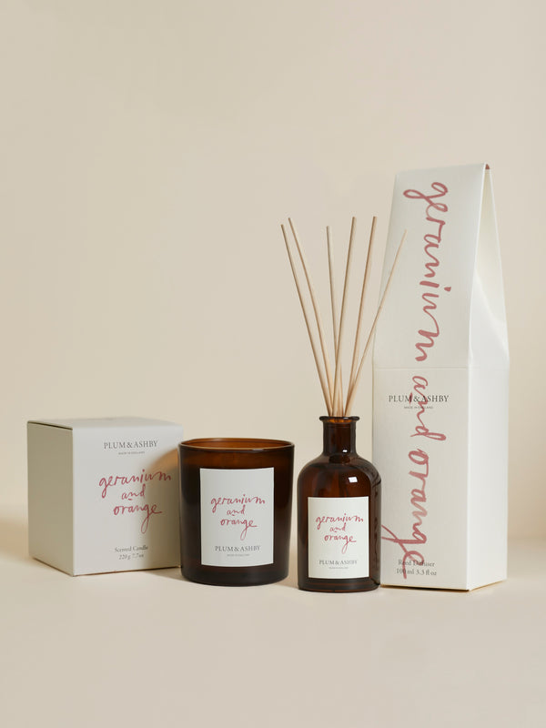 Geranium & Sweet Orange Candle & Diffuser Set