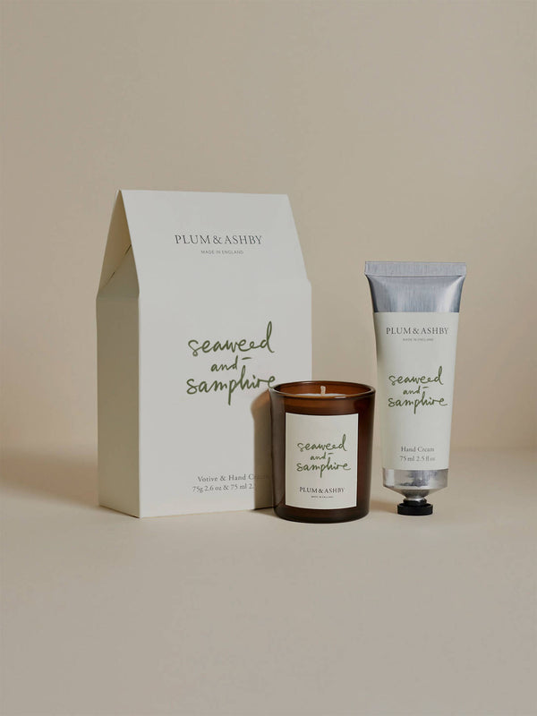 Seaweed & Samphire Votive & Hand Cream Duo Set
