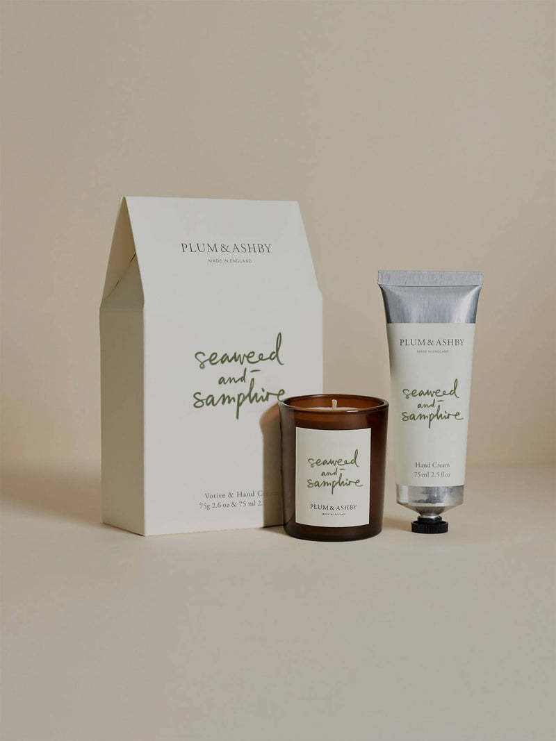 Seaweed & Samphire Votive & Hand Cream Duo Set