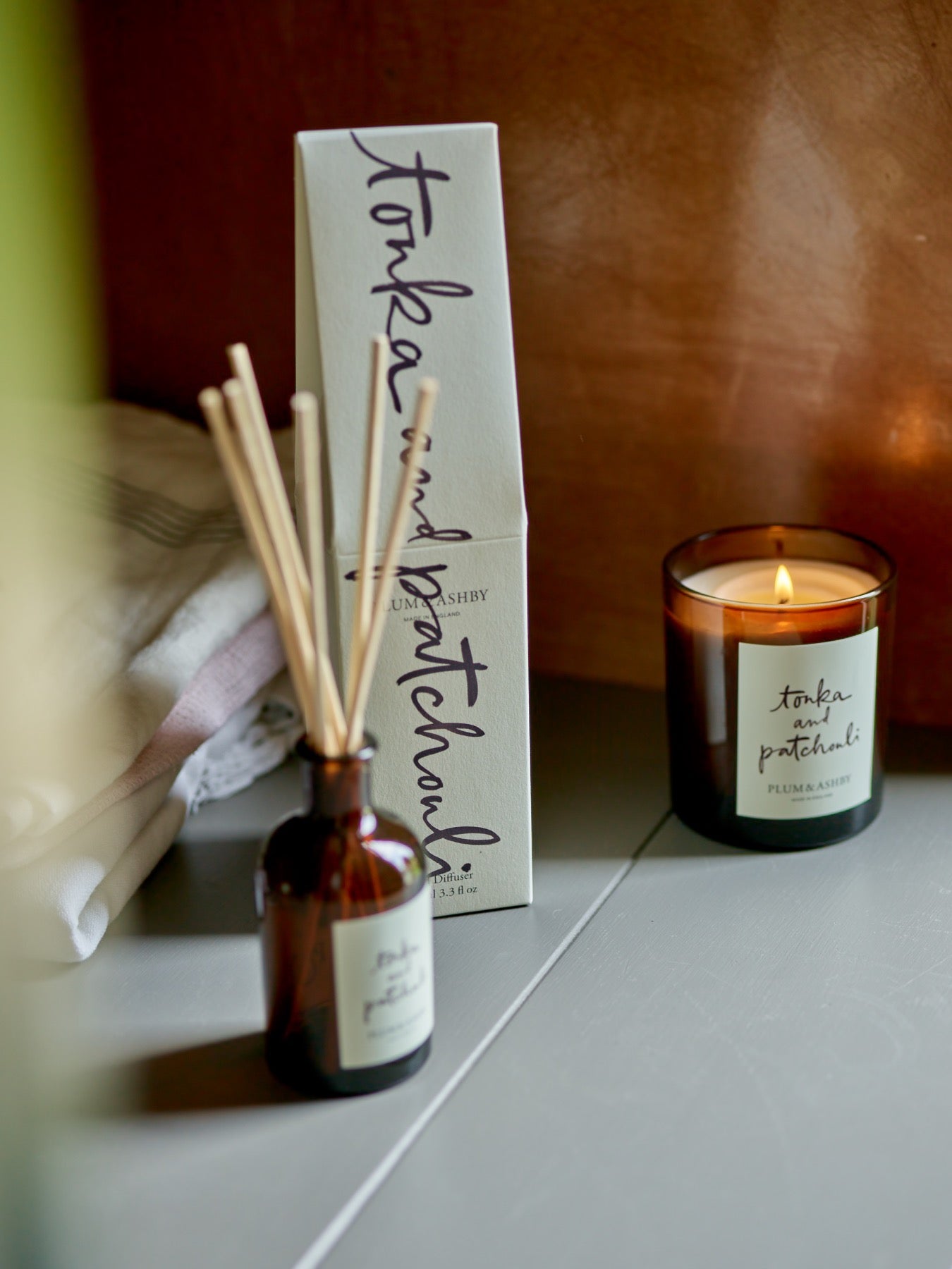 Diffuser Mpoukali Patchouli & Tonka Diffuser | Natural Reed Diffuser – Plum & Ashby